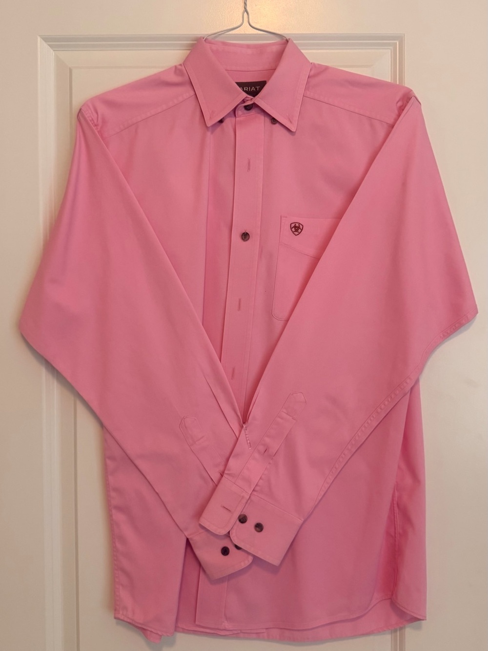 Ariat Solid Pink Long-Sleeve Dress Shirt